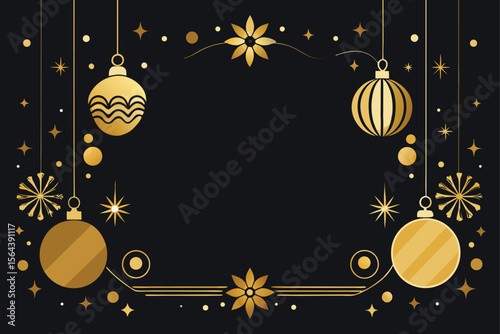 christmas card with christmas balls