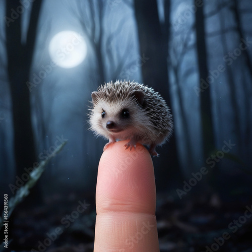 A little life on top of a finger손가락 위에 올라가 있는 작은 생명Generative AI