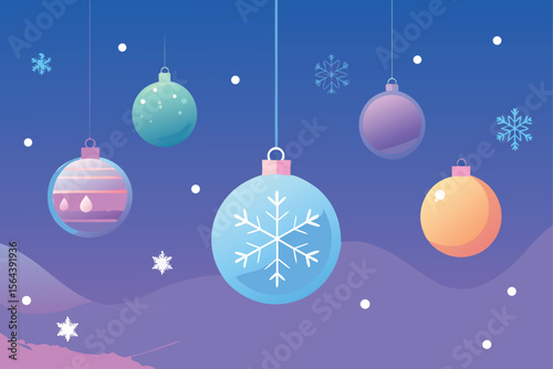 christmas background with balls