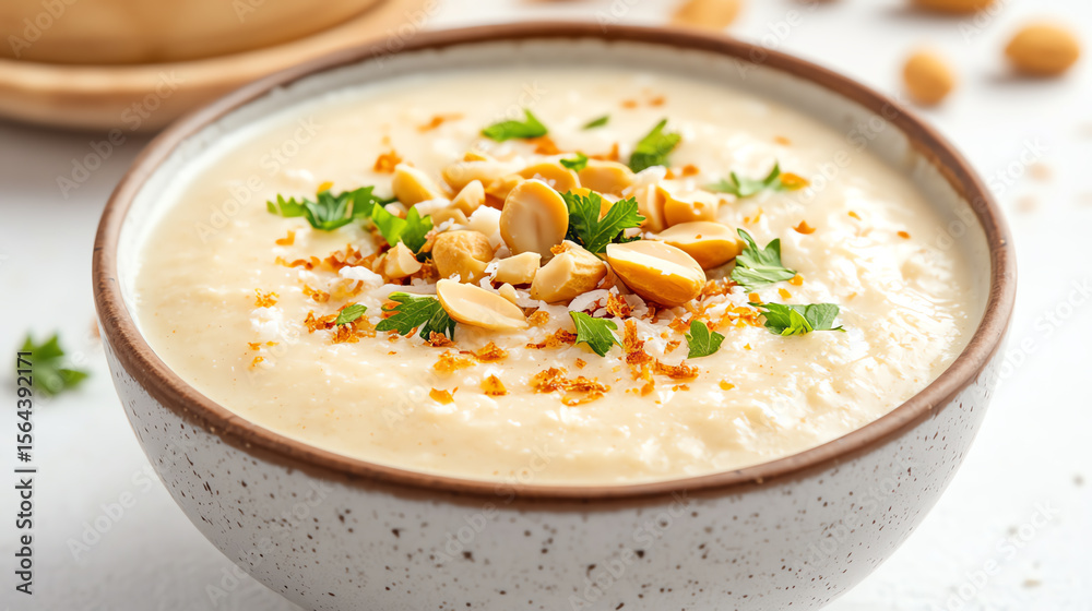 Delicious creamy hummus topped with peanuts and herbs, perfect for dipping and enjoying fresh flavors. Delicious creamy hummus topped with peanuts and herbs, perfect for dipping and enjoying fresh flavors.
