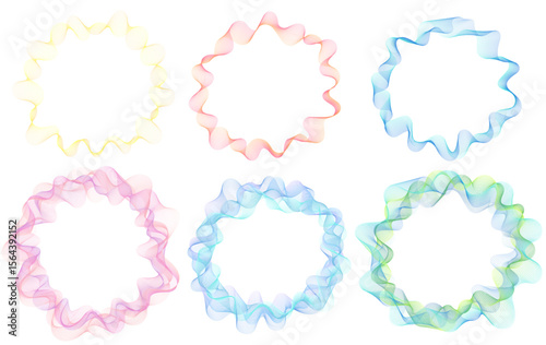 A frame made up of undulating curves. Abstract curved vector data. Wave, wind, abstract.うねうね曲線でできたフレーム 曲線ベクターデータ　うねうね　なみなみ　波　風　抽象的