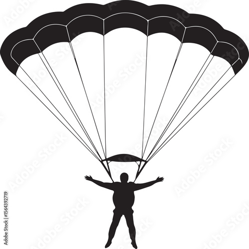 Skydiver in Freefall Silhouette

Parachuting Adventure Vector Design

Extreme Skydiving Action Illustration

High Altitude Parachute Jump Silhouette

Adrenaline Rush Skydiver Art