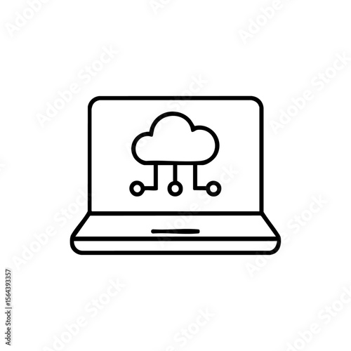 cloud computing outline icon vector illustration