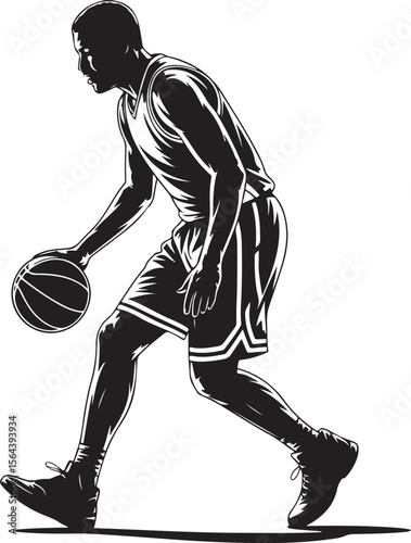 Slam Dunk Basketball Player Silhouette

Dribbling on the Court Vector Design

Basketball Shooter in Action Silhouette

Fast Break Play Silhouette Illustration

Street Basketball Game Scene Vector