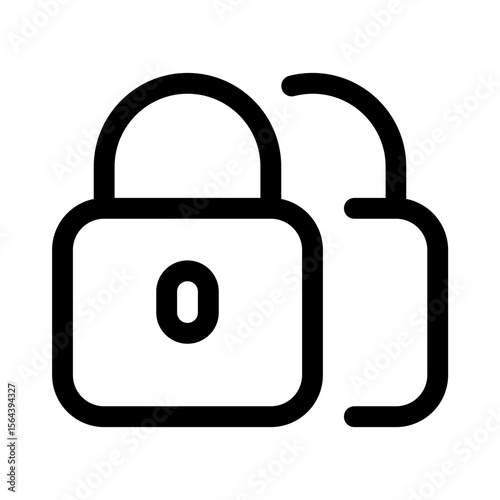 double lock icon with line style, perfect for user interface projects
