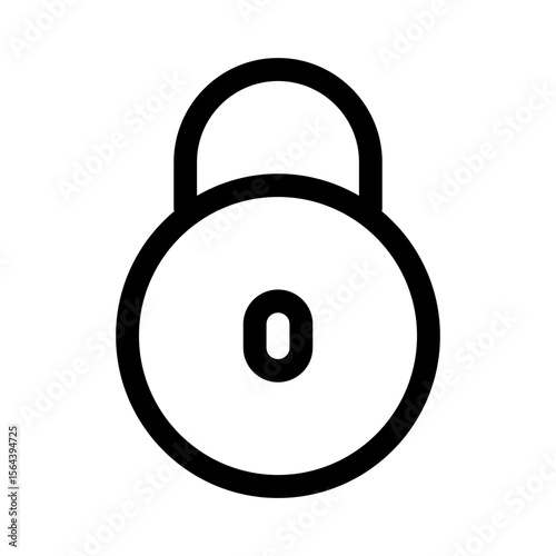 circle lock icon with line style, perfect for user interface projects