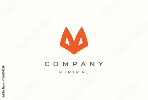 Fox Logo, minimalist fox head for brand and company logo design, vector illustration