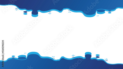 Simple abstract background design with modern style in the form of water drop edges in blue color