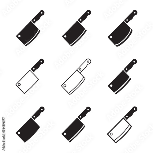 Heavy Duty Meat Cleaver Icons
