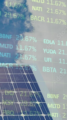 Animation of financial data processing over cityscape