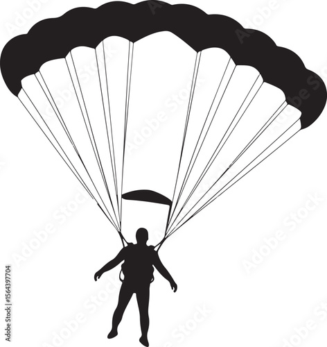 Skydiver in Freefall Silhouette

Parachuting Adventure Vector Design

Extreme Skydiving Action Illustration

High Altitude Parachute Jump Silhouette

Adrenaline Rush Skydiver Art