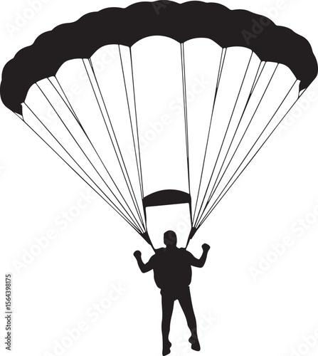 parachute, vector, air, sky, fly, paragliding, illustration, sport, silhouette, skydiving, 3d, business, concept, flying, extreme, parachuting, jump, gift, paraglider, fun, adventure, people, landing