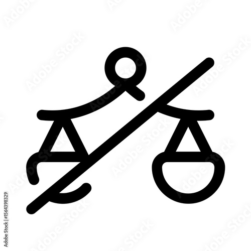 not equal icon with line style, perfect for user interface projects
