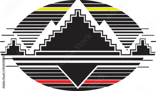Vector illustration of a success pyramid with abstract staircase design, conceptualizing the business way up