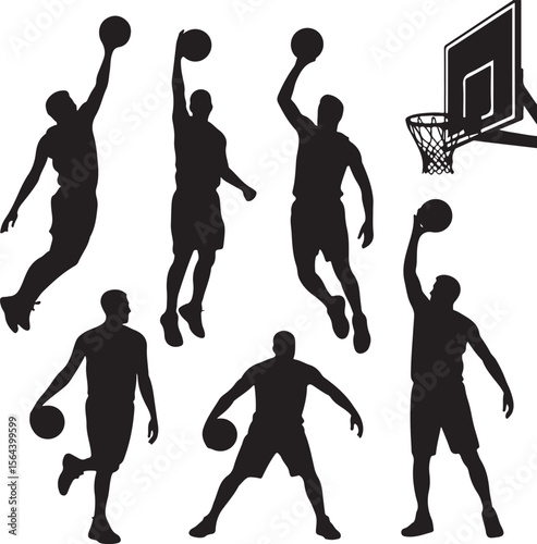 Slam Dunk Basketball Player Silhouette

Dribbling on the Court Vector Design

Basketball Shooter in Action Silhouette

Fast Break Play Silhouette Illustration

Street Basketball Game Scene Vector