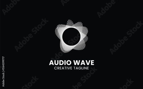 Modern equalizer, pulse and audio logo for your business