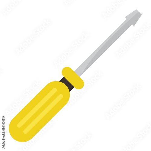 Flathead Screwdriver Illustration on White Background