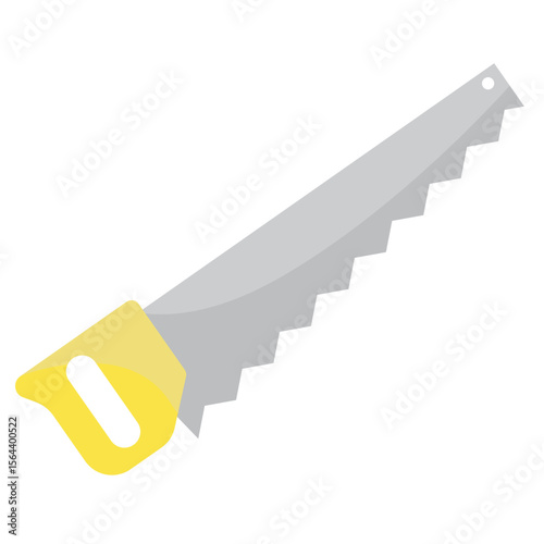 Hand Saw with Yellow Handle Illustration