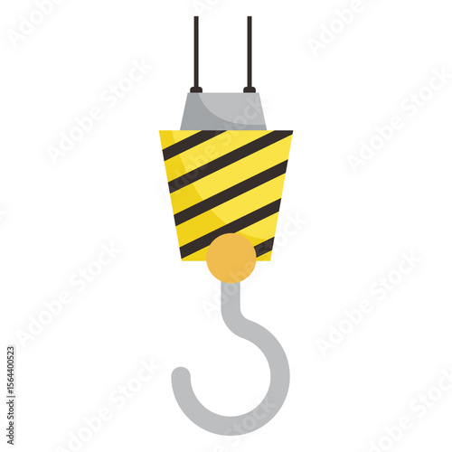 Crane Hook with Yellow and Black Stripes