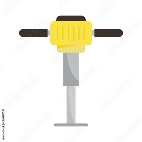 Flat Vector Illustration of a Soil Tamper