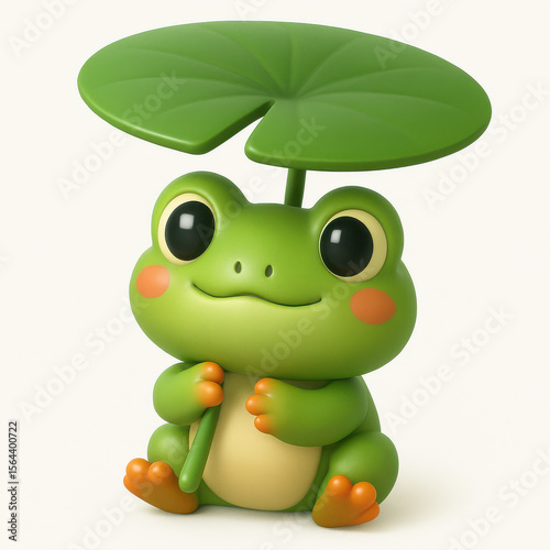 cute frog 3D isolated on translucent