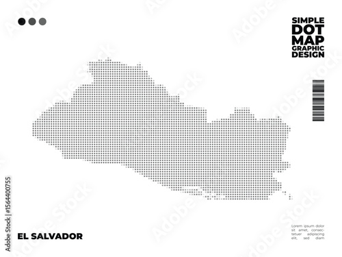 Minimalist halftone dot map of El Salvador. Vector abstract design