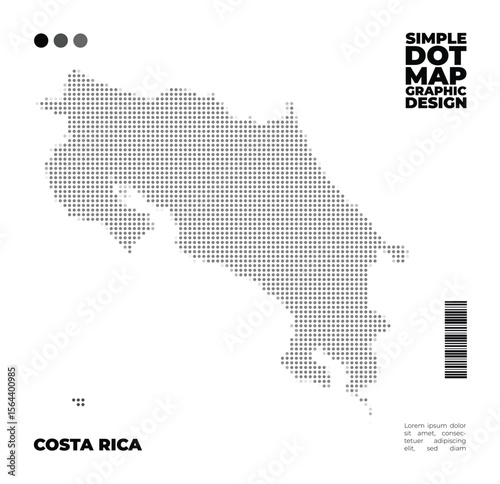 Creative Costa Rica dot style map design for posters