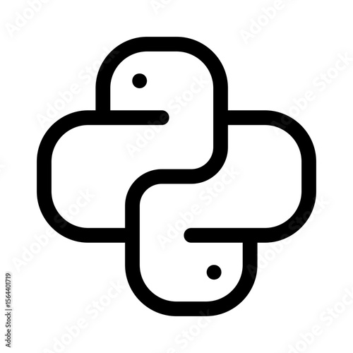 python icon with line style, perfect for user interface projects