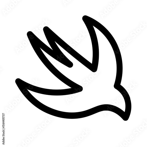 swift icon with line style, perfect for user interface projects