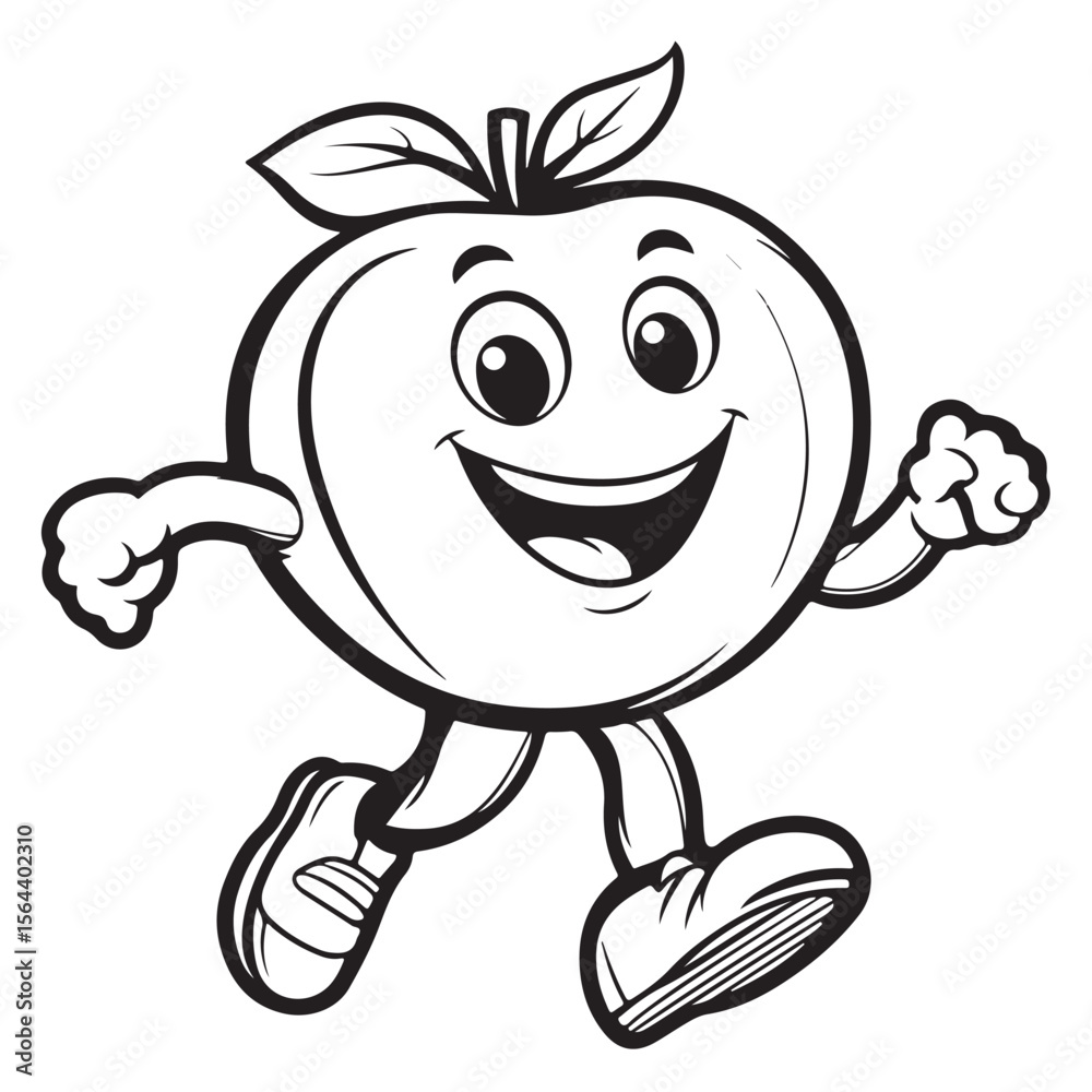 Obraz premium apple set funny cartoon silhouette