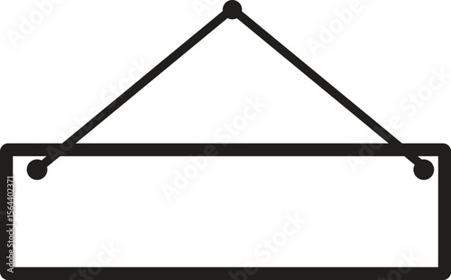 Blank Rectangular Hanging Sign Vector – Minimal Black Frame Illustration for Storefronts, Announcements, Labels, DIY Crafts, Business Notices, Invitations, and Printable Graphic Projects