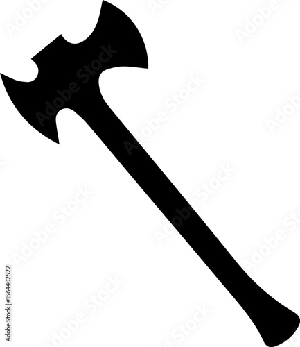 Axe Silhouette Vector Black Tool Side View Clipart on White Background