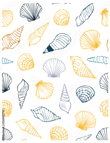 sea shells seamless pattern