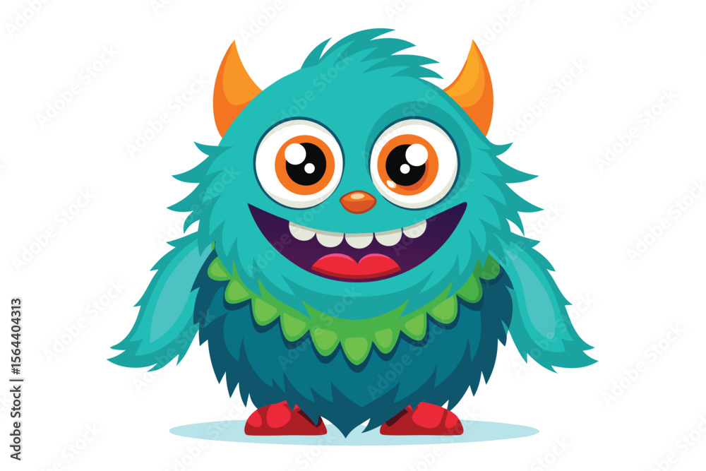 Fototapeta premium A funny cartoon owl, a cute brown bird illustration, and a wild monster cat vector art character with a happy feather design are symbols of nature's unique wildlife drawing