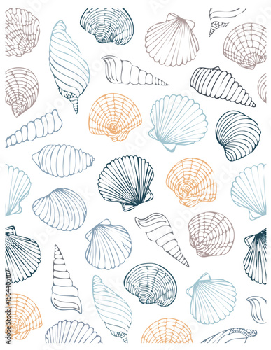 sea shells seamless pattern