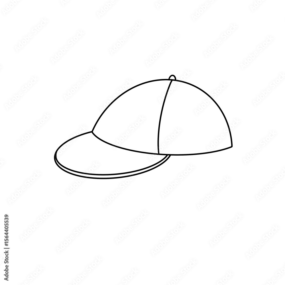 Fototapeta premium A hat with a brim is drawn in black