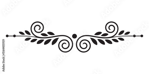 Elegant Swirl Flourish Design A Decorative Divider with Ornate Details and Classic Botanical Elements a Vintage Inspired Accent