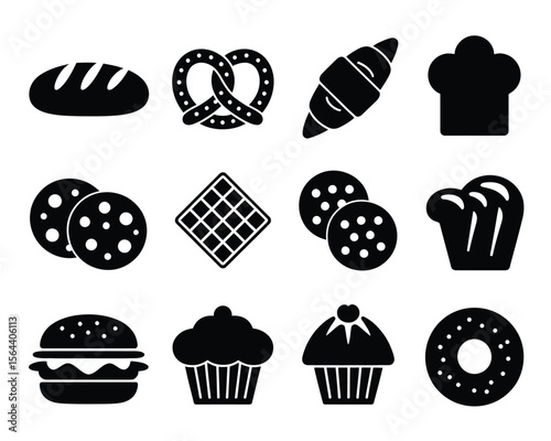 Black Vector Icons for Cafe & Restaurant Branding