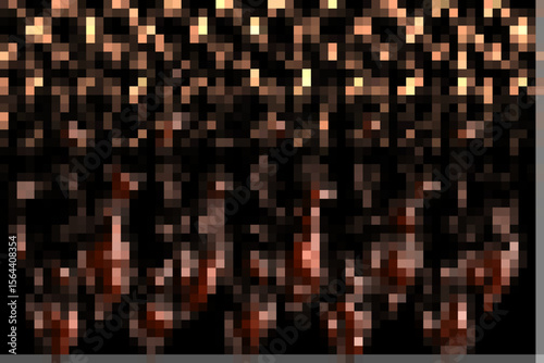 This vector artwork features glowing abstract shapes resembling flickering embers or burning leaves, set against a deep black background, creating a dramatic and intense visual effect.
