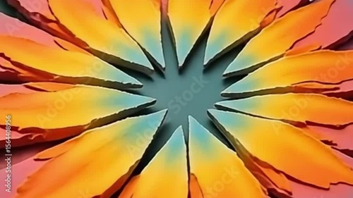 Colorful jagged rainbow rotating retro vector background loop animation in 4K UHD

