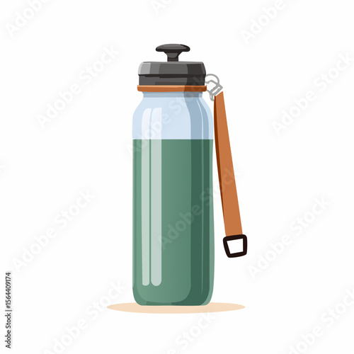 Refreshing Hydration Companion: A sleek, insulated water bottle stands ready, filled with refreshing liquid, perfect for staying hydrated on the go.