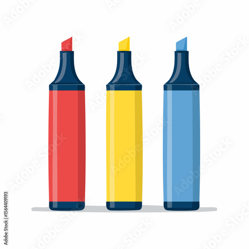 Vibrant Markers: A row of colorful highlighter markers, each poised to bring clarity and focus to any task, with the energy and vibrancy of creative productivity.