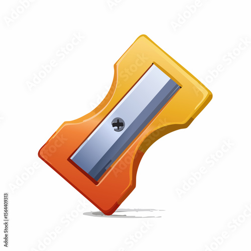 Vibrant Pencil Sharpener: A brightly colored pencil sharpener, rendered in a modern, graphic style, sits poised and ready, hinting at creativity, education, and the focused pursuit of ideas.