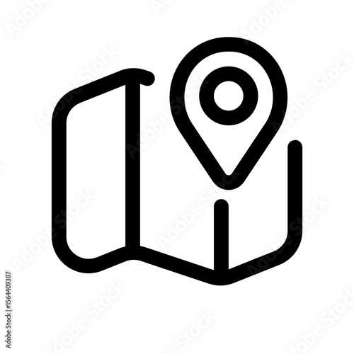 maps location icon with line style, perfect for user interface projects
