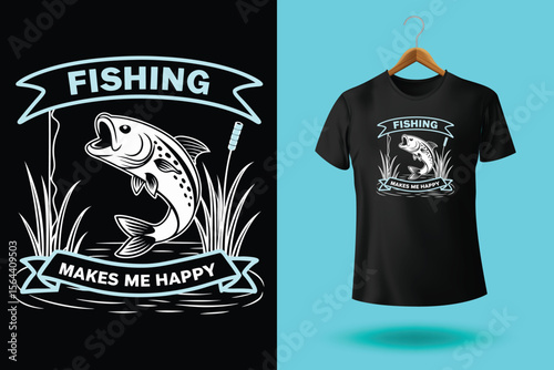 T-shirt design of a freshwater fish vector t shirt design of bass fishing