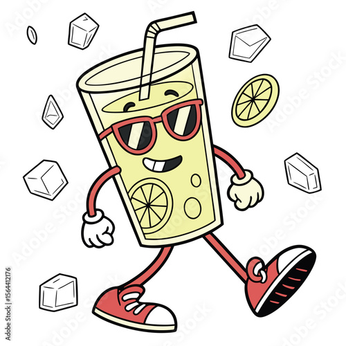 Cool Lemonade Character Enjoying a Refreshing Summer Day Outdoors