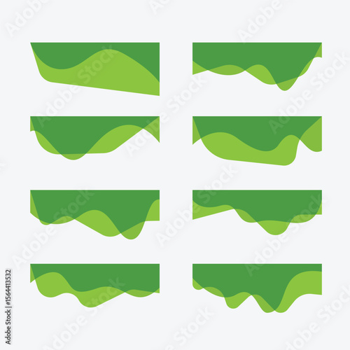Collection of dividers shape templates. Curve Lines, Wave Collection of Abstract Design Element. Modern separator header for website and app.