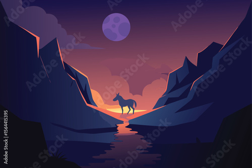 wolf howling at night
