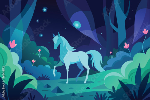 christmas background with horse