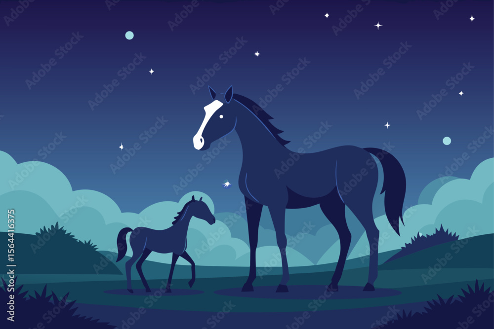 Naklejka premium horse in the mountains